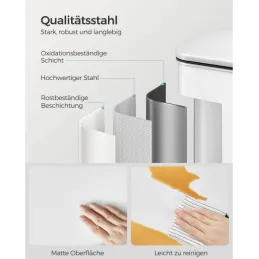 Pattumiera FLEXO a pedale 40L / Bianco opaco