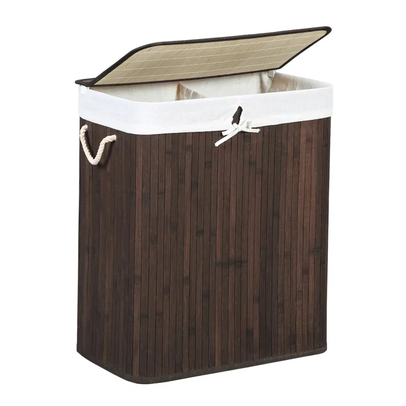 Cesto portabiancheria GLAMUR 100L / Legno scuro