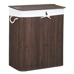 Cesto portabiancheria GLAMUR 100L / Legno scuro