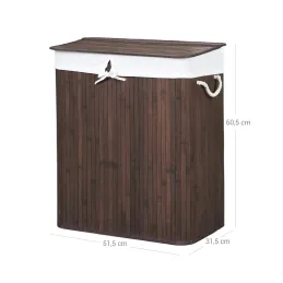 Cesto portabiancheria GLAMUR 100L / Legno scuro