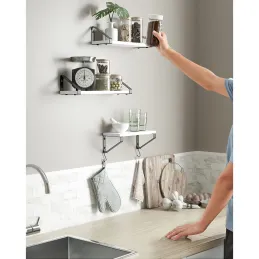 Set di 3 mensole REGALO Shelf / Nero opaco - Legno bianco
