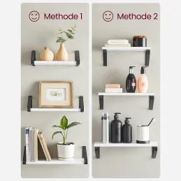 Set di 3 mensole REGALO Shelf / Nero opaco - Legno bianco