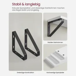 Set di 3 mensole REGALO Shelf / Nero opaco - Legno bianco