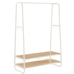 Appendiabiti con ripiani PRINCESS / Bianco opaco - legno