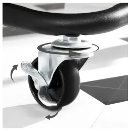 Carrello contenitore con ruote RIANNA / Nero opaco