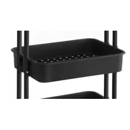 Carrello contenitore con ruote RIANNA / Nero opaco