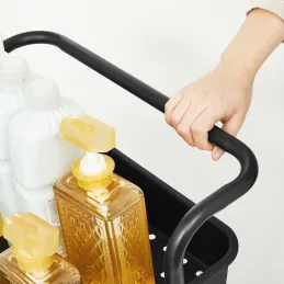 Carrello contenitore con ruote RIANNA / Nero opaco