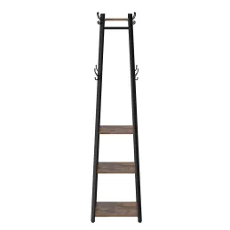 Appendiabiti da terra COAT / Nero opaco - legno scuro
