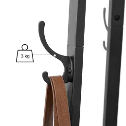 Appendiabiti da terra COAT / Nero opaco - legno scuro