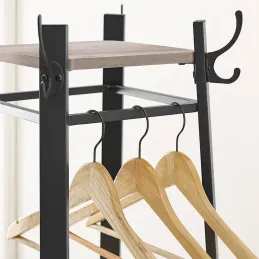 Appendiabiti da terra COAT / Nero opaco - legno scuro