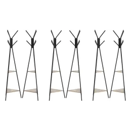 Appendiabiti da terra COCO / Nero opaco – legno chiaro