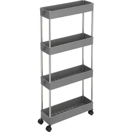 Carrello portaoggetti con rotelle AMADEO / Grigio - cromato lucido