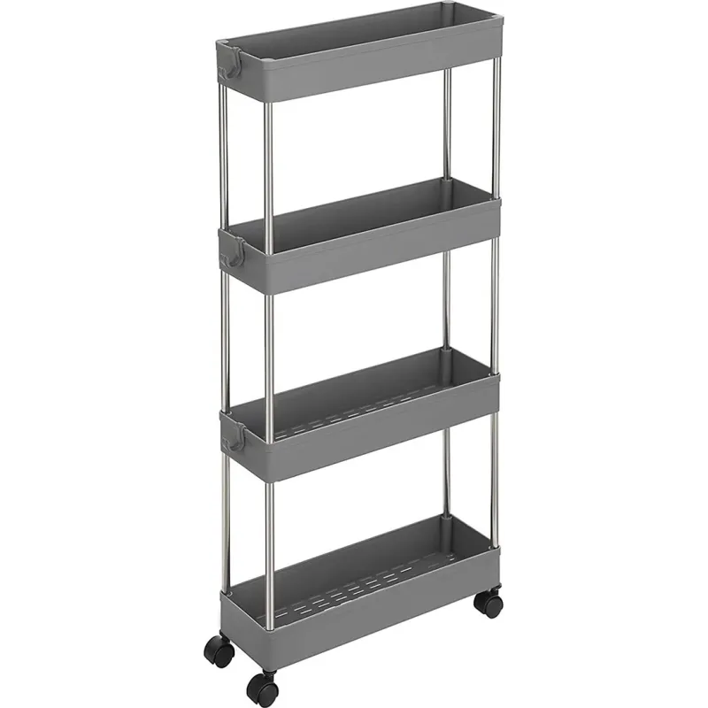 Carrello portaoggetti con rotelle AMADEO / Grigio - cromato lucido