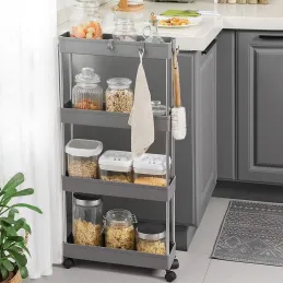 Carrello portaoggetti con rotelle AMADEO / Grigio - cromato lucido