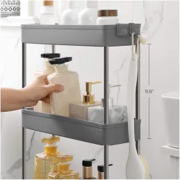 Carrello portaoggetti con rotelle AMADEO / Grigio - cromato lucido