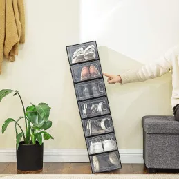 Set da 18 contenitori per scarpe AXION / Trasparente - nero