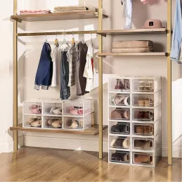 Set di 8 contenitori porta-scarpe AXION / Trasparenti