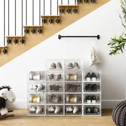 Set di 8 contenitori porta-scarpe AXION / Trasparenti