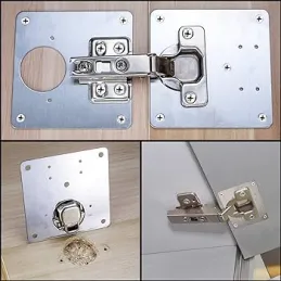 Kit di riparazione per il fissaggio delle cerniere / 4 piastrine