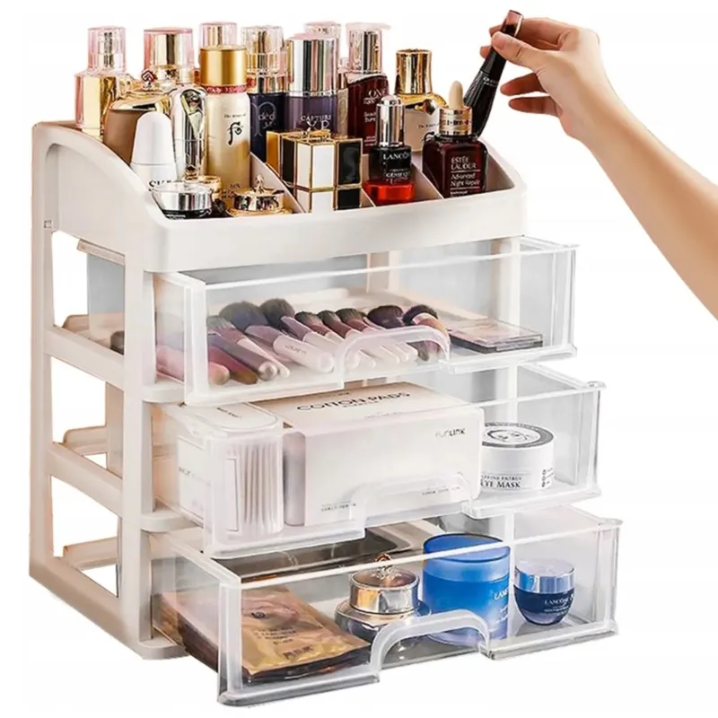 Organizer per cosmetici CLEAR / Trasparente - bianco