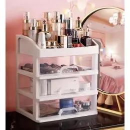 Organizer per cosmetici CLEAR / Trasparente - bianco