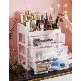 Organizer per cosmetici CLEAR / Trasparente - bianco