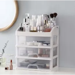 Organizer per cosmetici CLEAR / Trasparente - bianco
