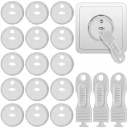 Set da 15 tappi di sicurezza con chiave / Bianco