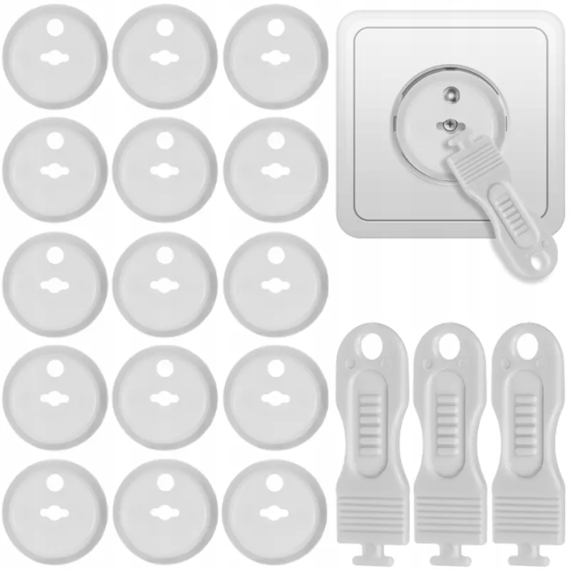 Set da 15 tappi di sicurezza con chiave / Bianco