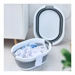 Cesto portabiancheria in silicone LONNA 24L / Bianco