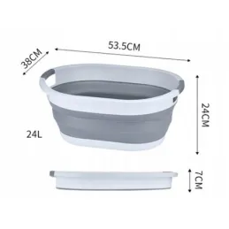 Cesto portabiancheria in silicone LONNA 24L / Bianco