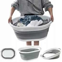 Cesto portabiancheria in silicone LONNA 24L / Bianco