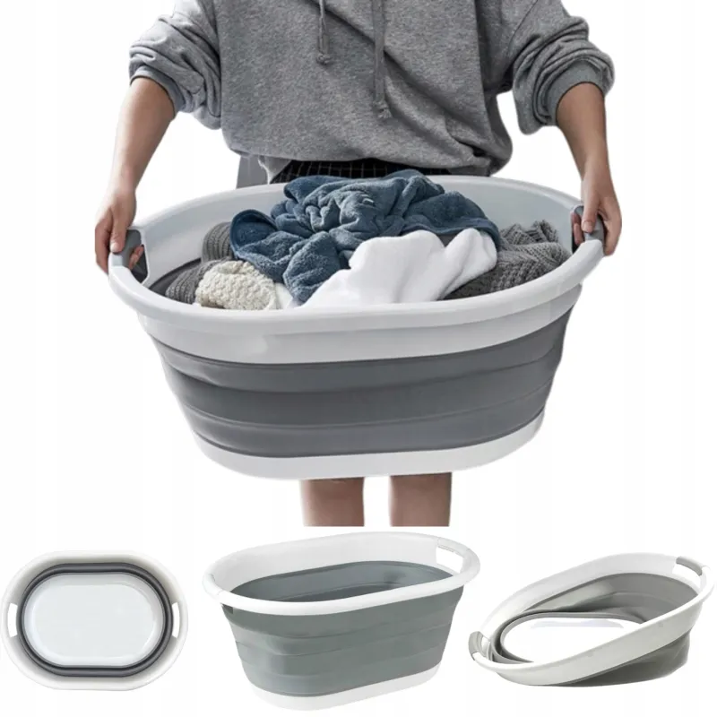 Cesto portabiancheria in silicone LONNA 24L / Bianco