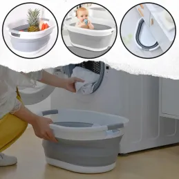 Cesto portabiancheria in silicone LONNA 24L / Bianco