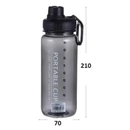 Borraccia sportiva FITTNESS 600 ml / Nero fumé