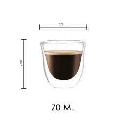 Bicchiere termico da caffè GLANCE 70 ml / Trasparente