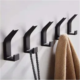 Set da 5 ganci adesivi LULO / Nero opaco