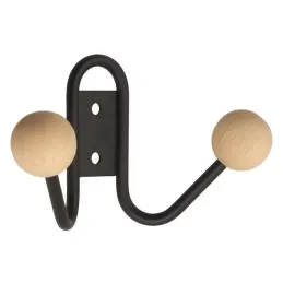 Appendiabiti GIANO MINI / Nero opaco + legno