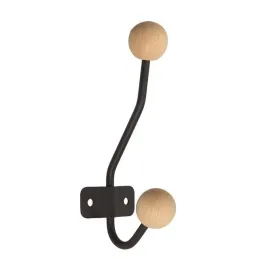 Appendiabiti GIANO MAXI / Nero opaco + legno