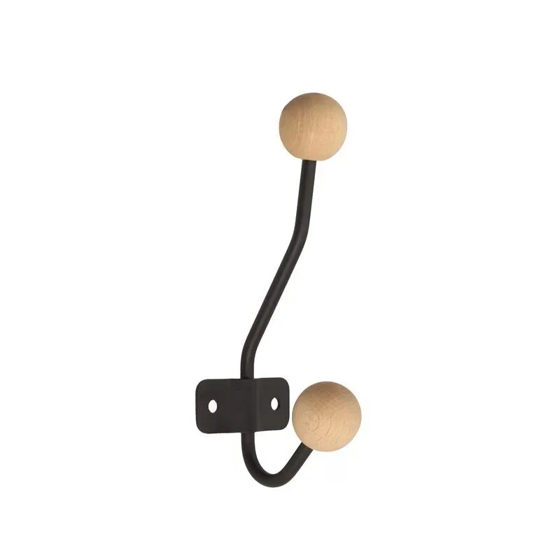 Appendiabiti GIANO MAXI / Nero opaco + legno