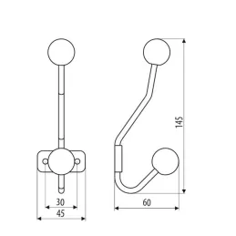 Appendiabiti GIANO MAXI / Nero opaco + legno