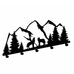 Appendiabiti da parete ALPEN / Nero opaco