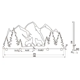 Appendiabiti da parete ALPEN / Nero opaco