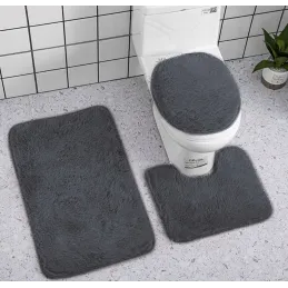 Set di 3 tappetini da bagno / Antracite