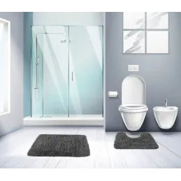 Set di 3 tappetini da bagno / Antracite