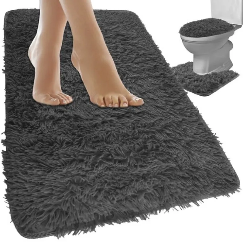 Set di 3 tappetini da bagno / Antracite