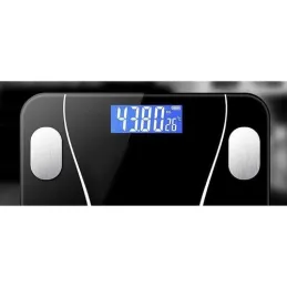 Bilancia pesapersone con connessione Bluetooth, portata 180 kg, INTEL / Nera