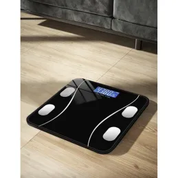 Bilancia pesapersone con connessione Bluetooth, portata 180 kg, INTEL / Nera