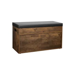 Scarpiera con pouf MEXICO / legno vintage – nero