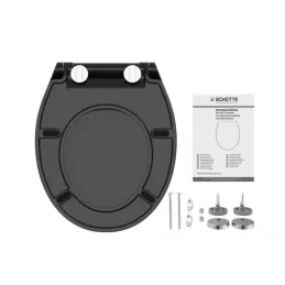 Sedile WC con chiusura ammortizzata SLIM / Nero
